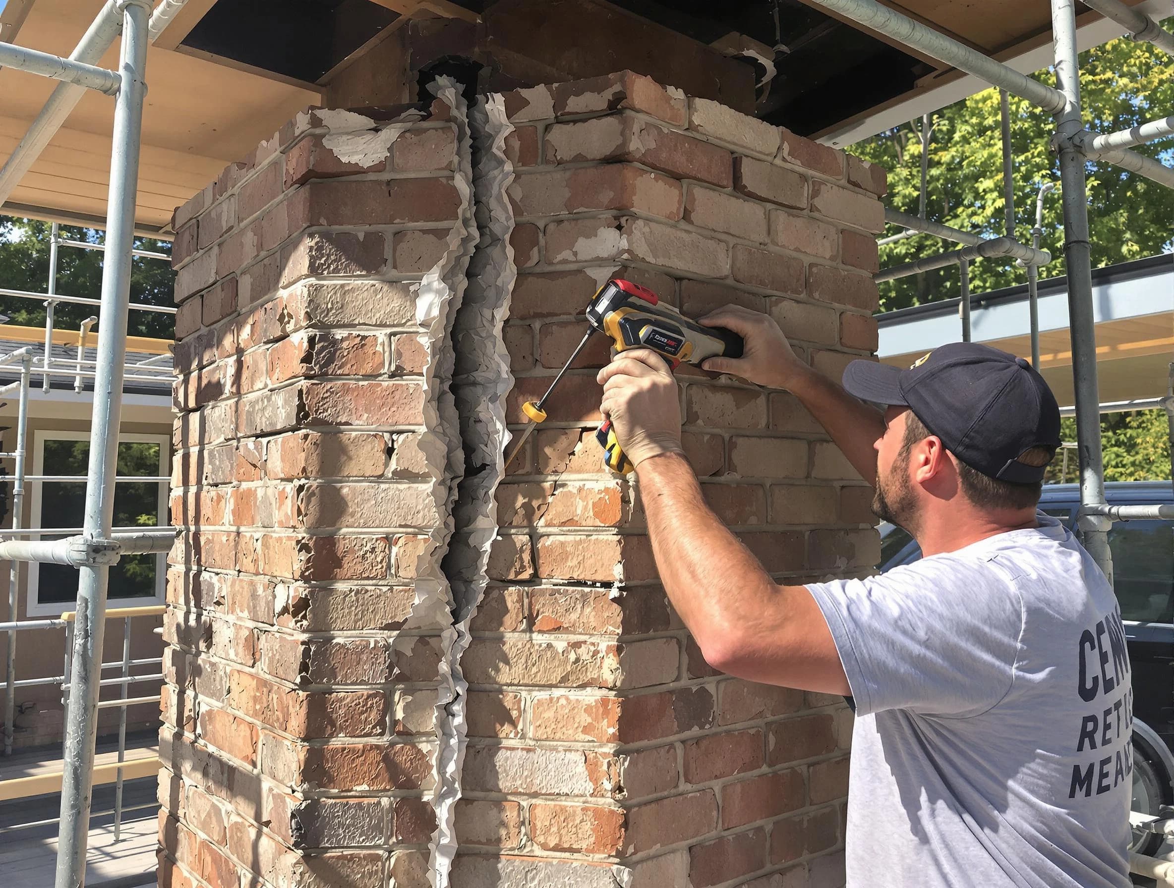 Lacey Chimney Sweep technician performing chimney repair in Lacey, NJ