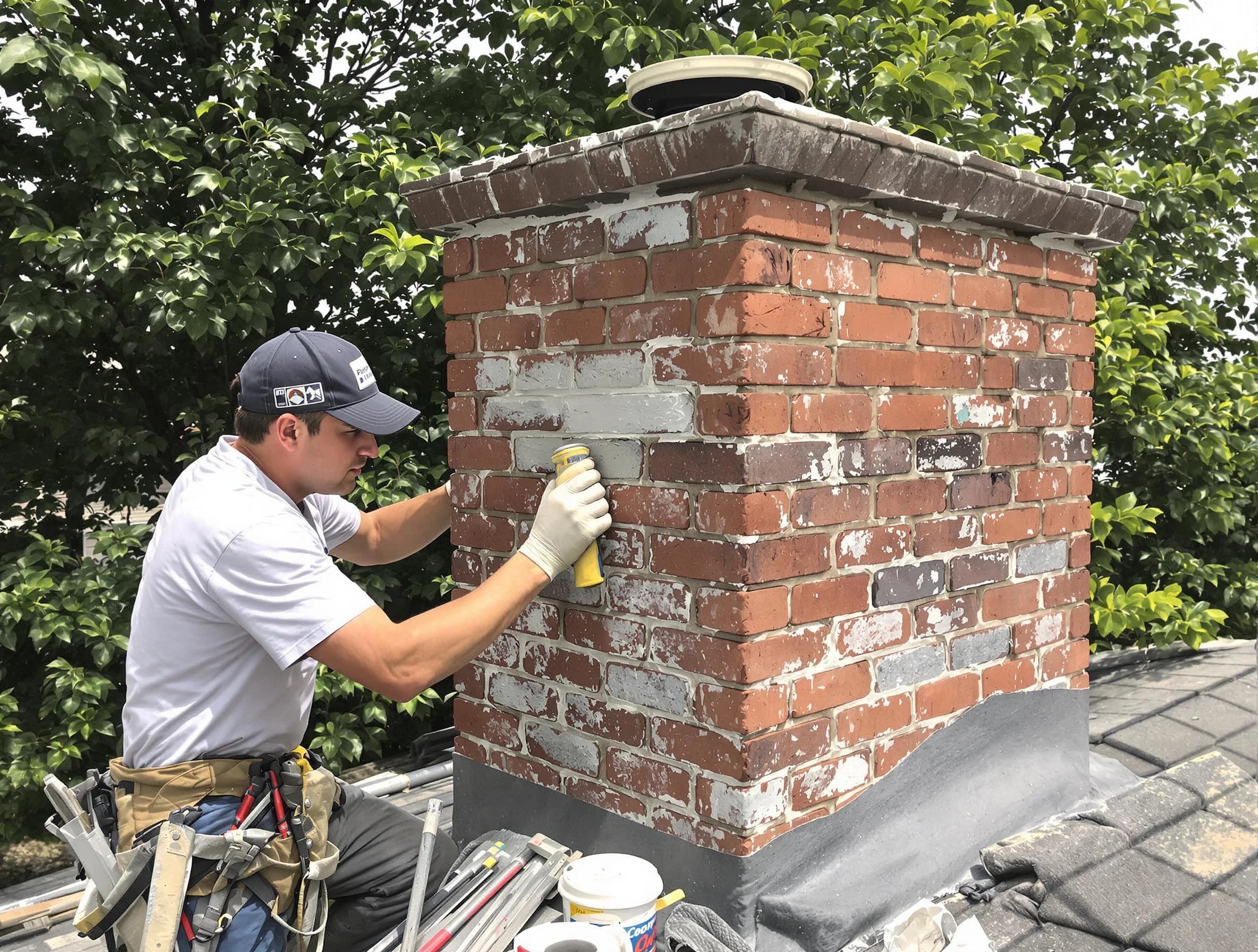 Lacey Chimney Sweep restoring an aging chimney in Lacey, NJ