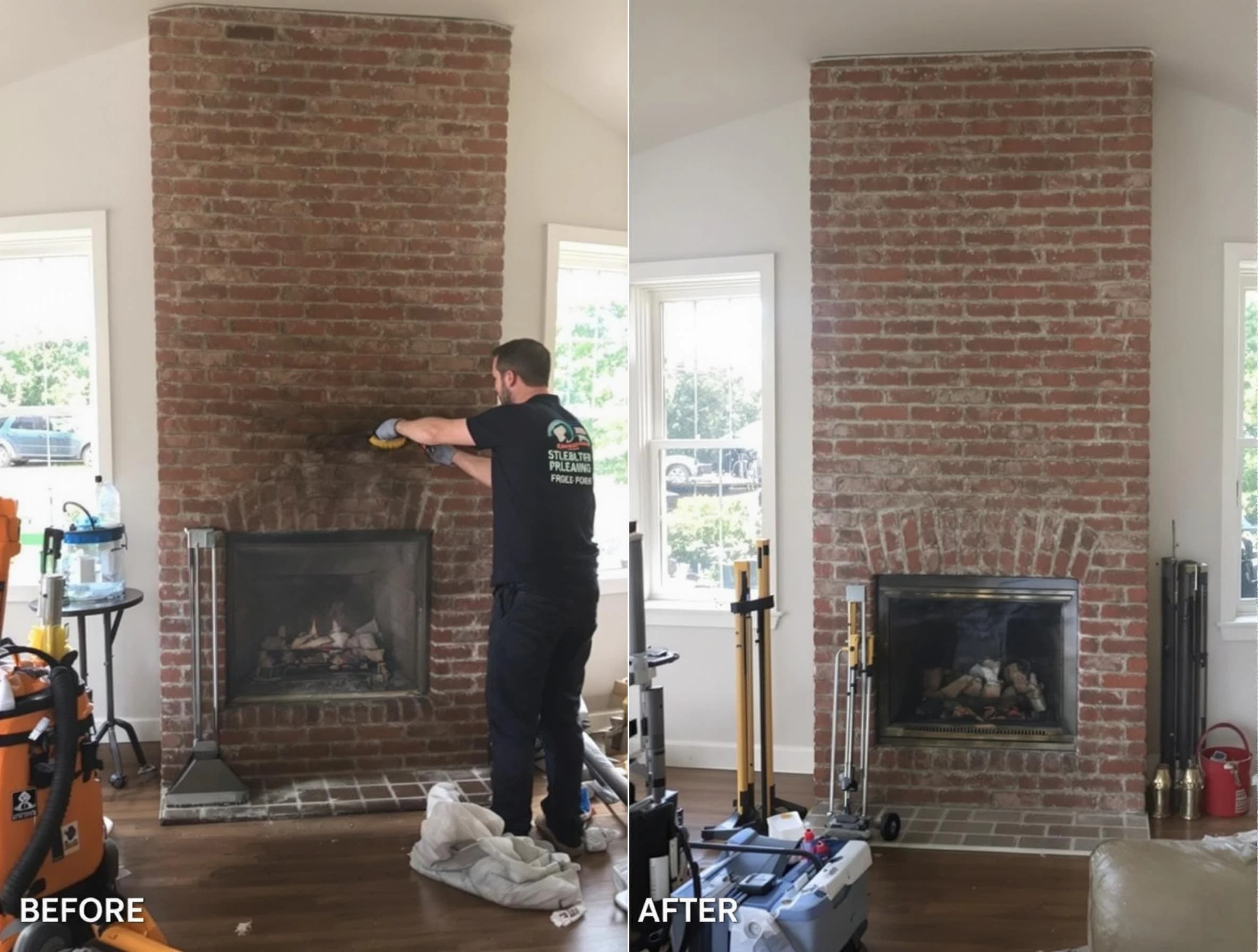 Finished chimney sweeping service by Lacey Chimney Sweep in Lacey, NJ