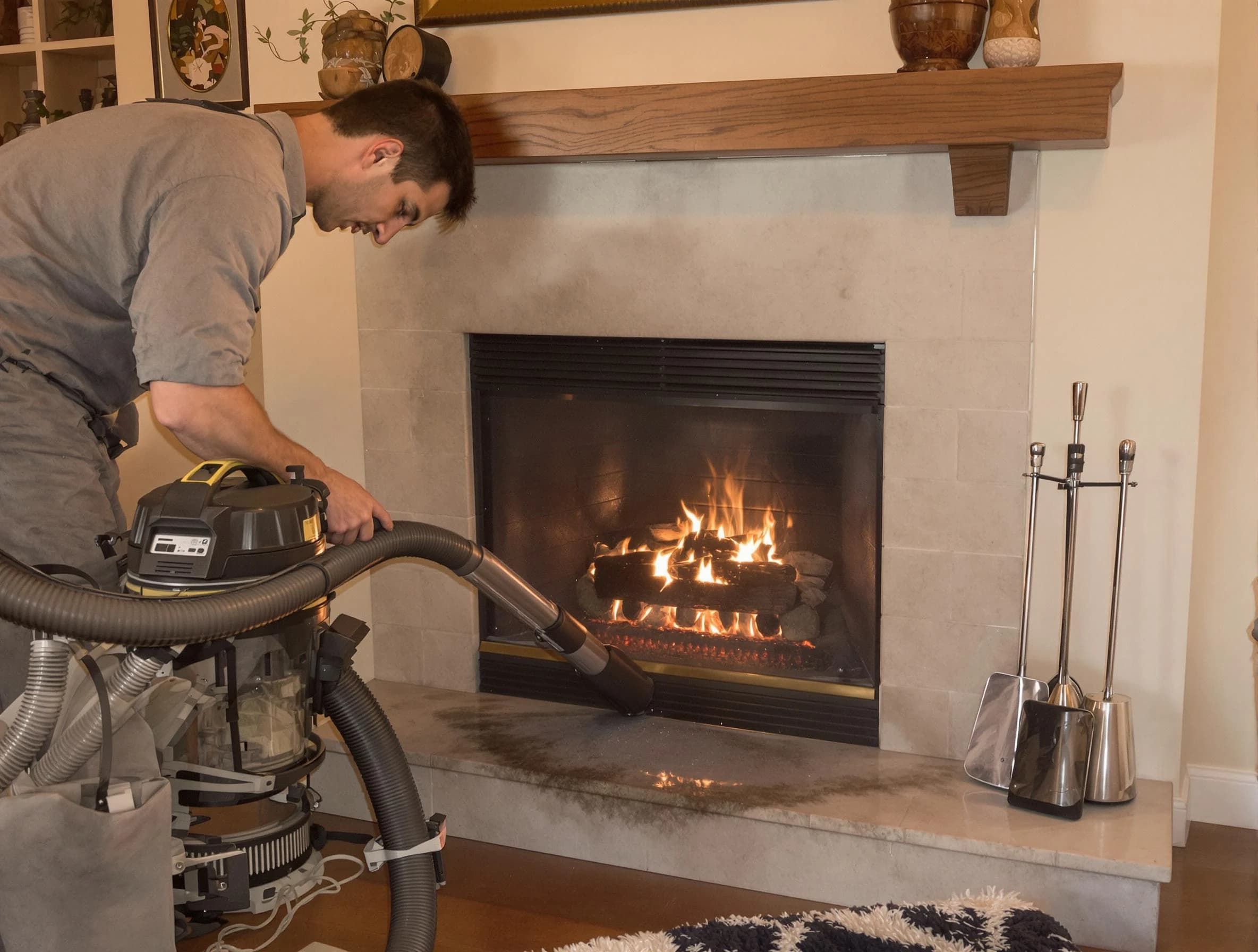 Routine fireplace upkeep by Lacey Chimney Sweep in Lacey, NJ