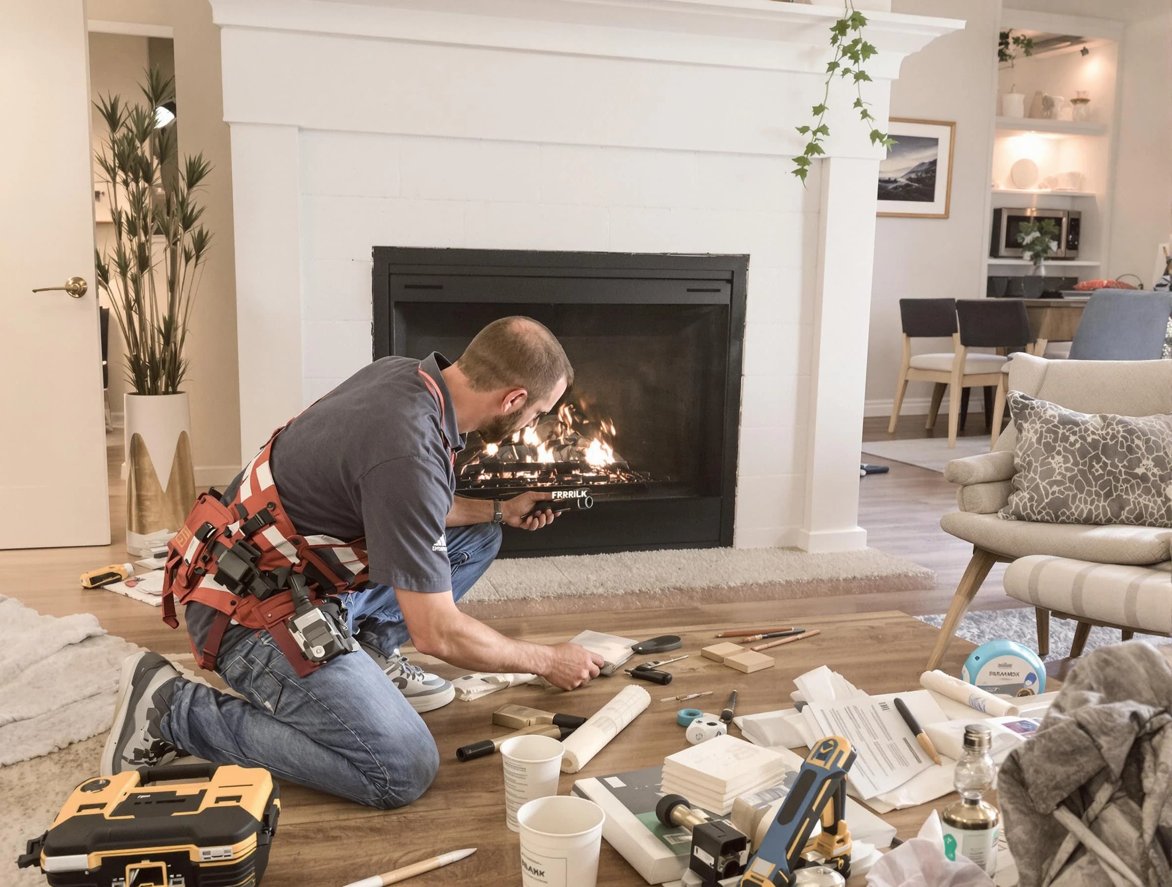 Lacey Chimney Sweep performing fireplace repair in Lacey, NJ