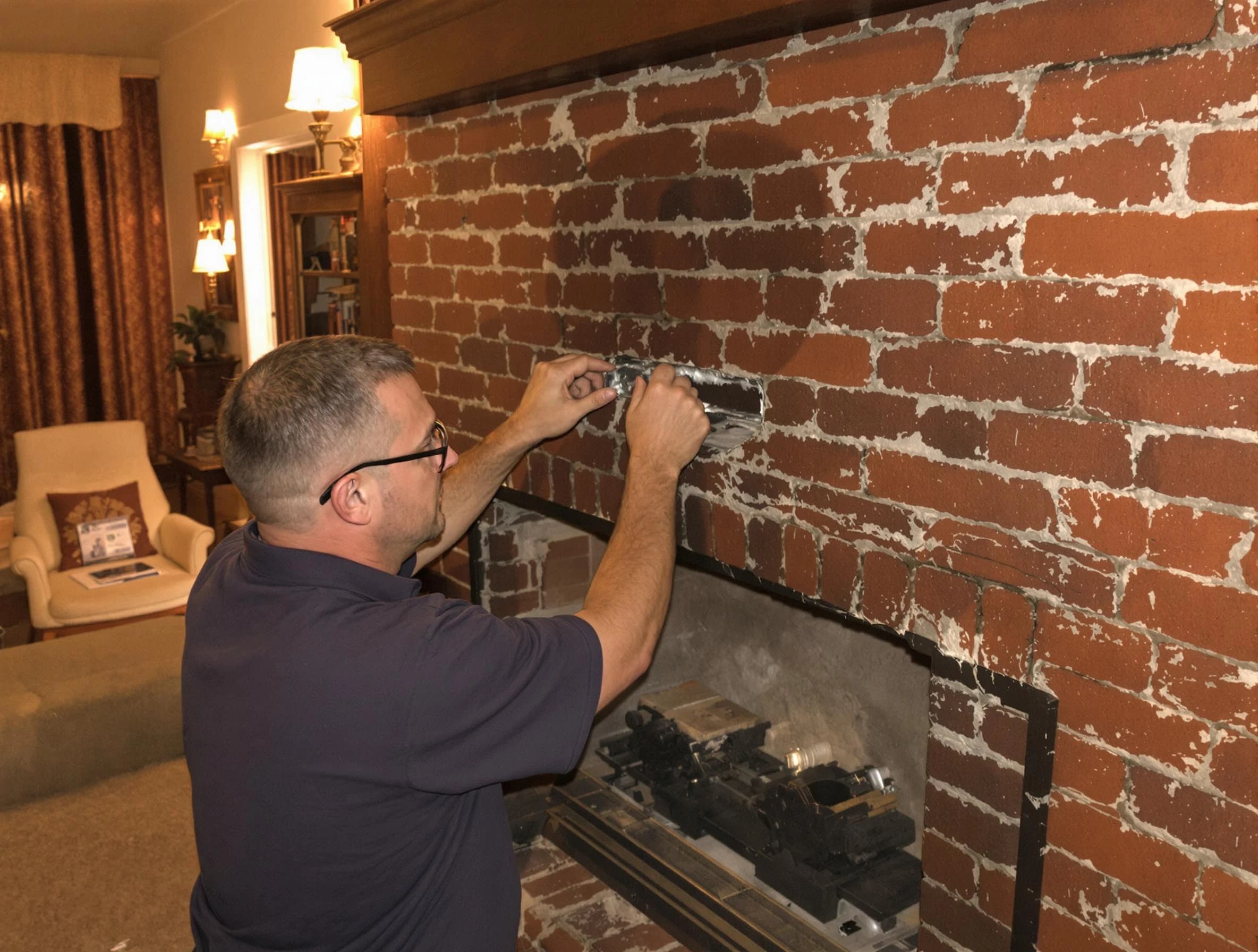 Lacey Chimney Sweep expert fixing a fireplace in Lacey, NJ